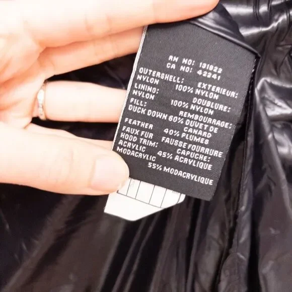 Women's Olive Puffer Jacket with Faux Fur Hood - Picture 6 of 16